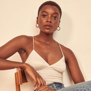 Cream Reformation Margharita Tank Top, Size M
